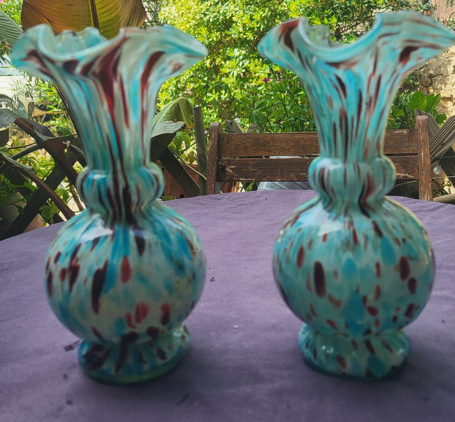 Paire de vases modèle Pervenche  Legras