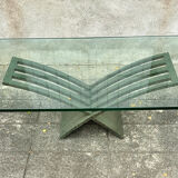 Vintage design coffee table in glass and bronze Vvv Valenti