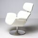 Artifort Tulip F545 Lounge Chair by Pierre Paulin, white leather