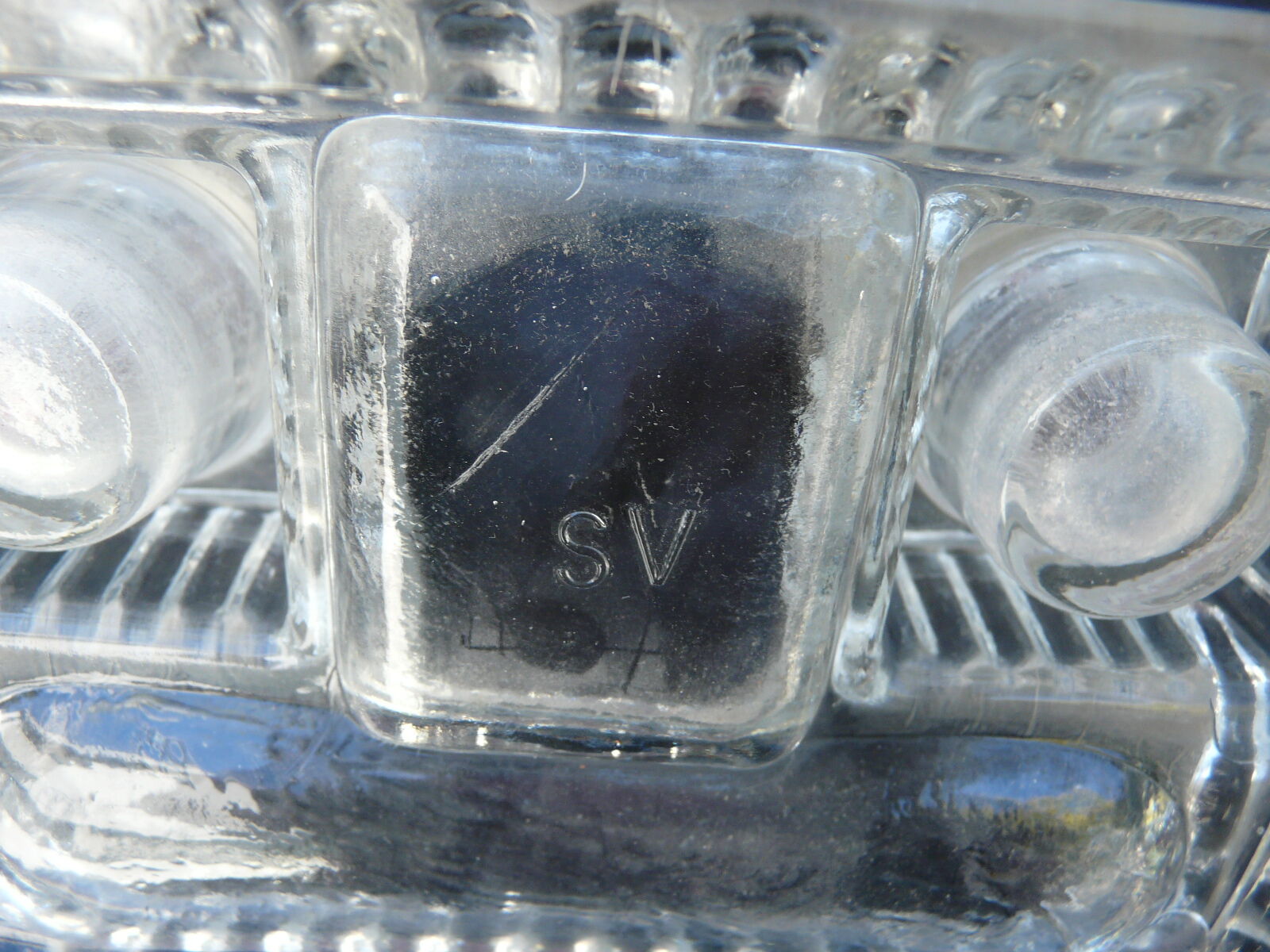 Encrier double en verre