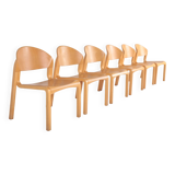 Set of 6 vintage chairs in thermoformed wood