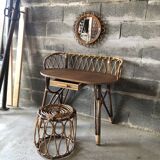 Vintage rattan dressing table 1960