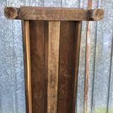 Antique oak farmhouse table with cat bar and 2 end drawers