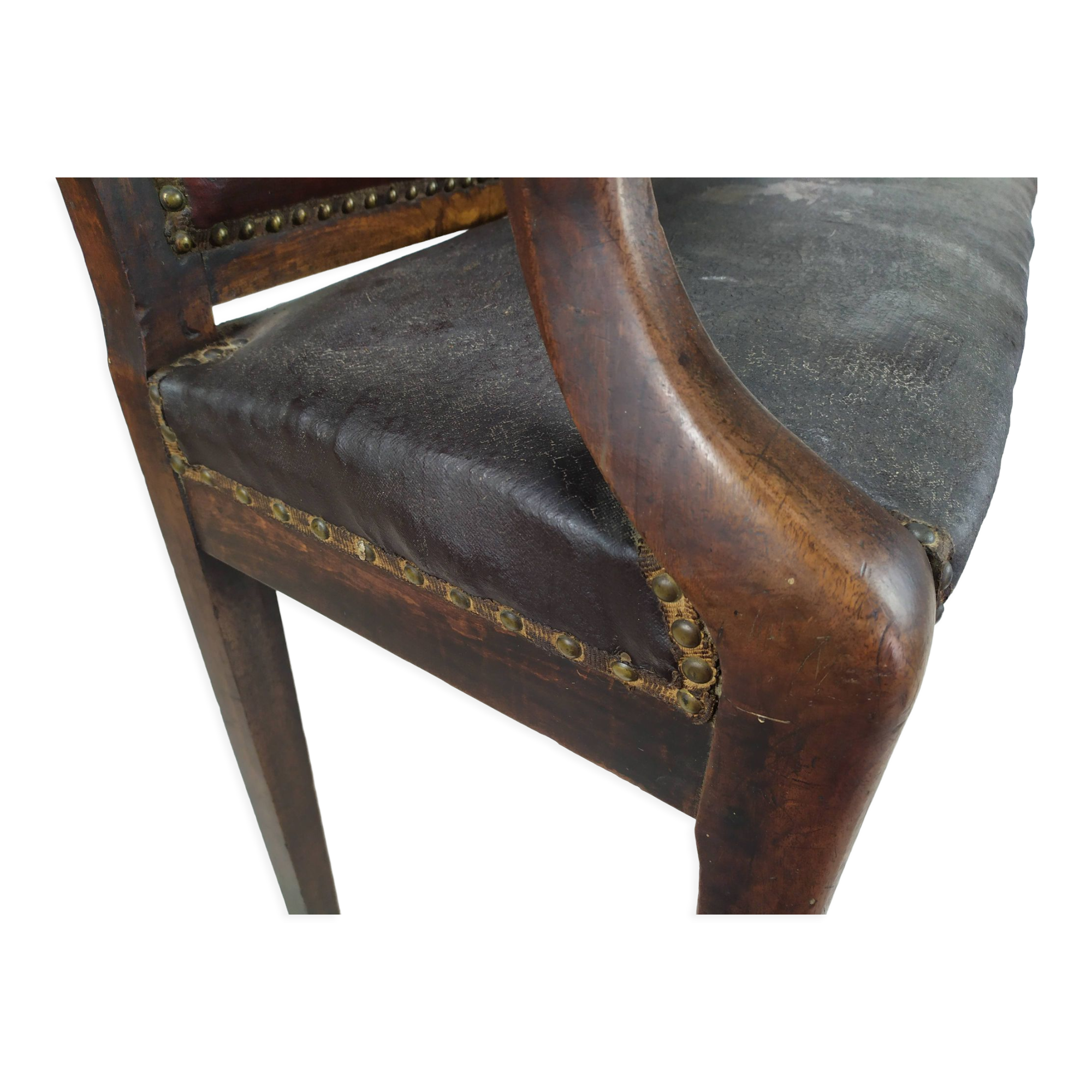 Leather bistro bench