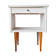 Vintage bedside table with tapered legs - white