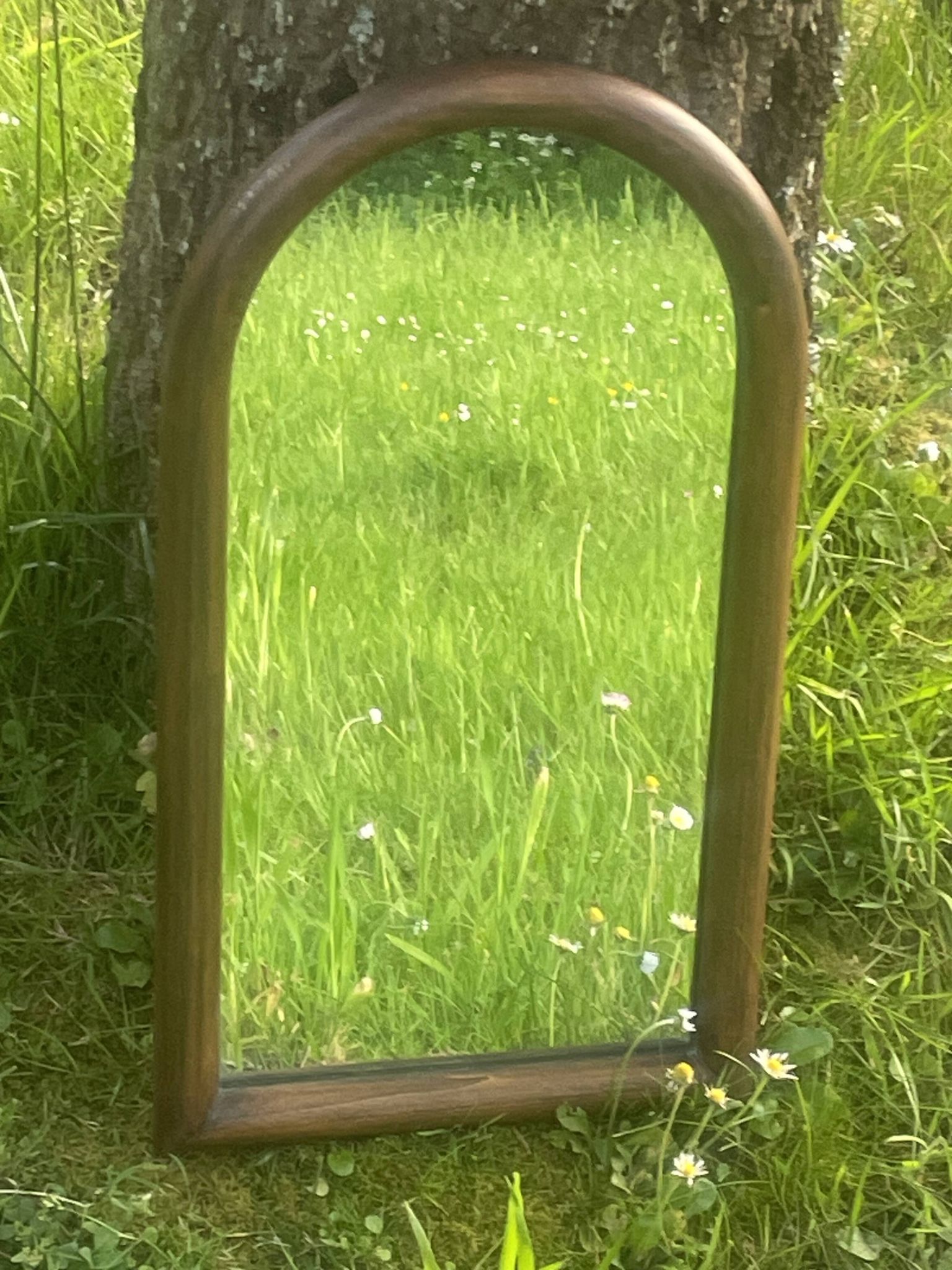 Old molded wooden mirror