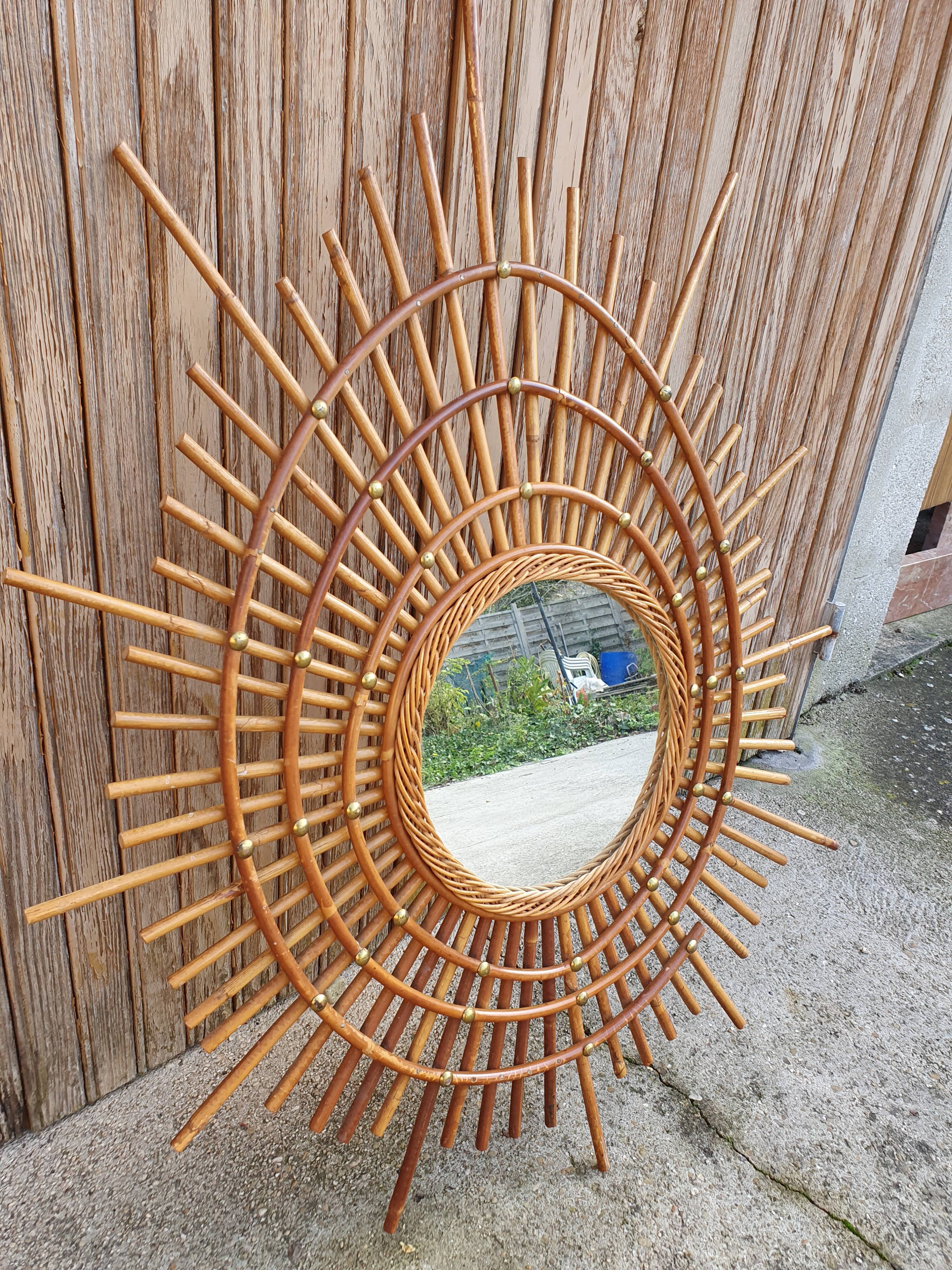 Rattan mirror year 50/60