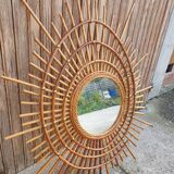 Miroir rotin année 50/60