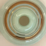 Set of 2 opaline lampshades water green and gold