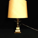 Pineapple style table lamp with onyx and brass base