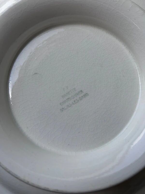Ironstone plates signed Charbonnier - Salins-les-Bains - Model "Manette"