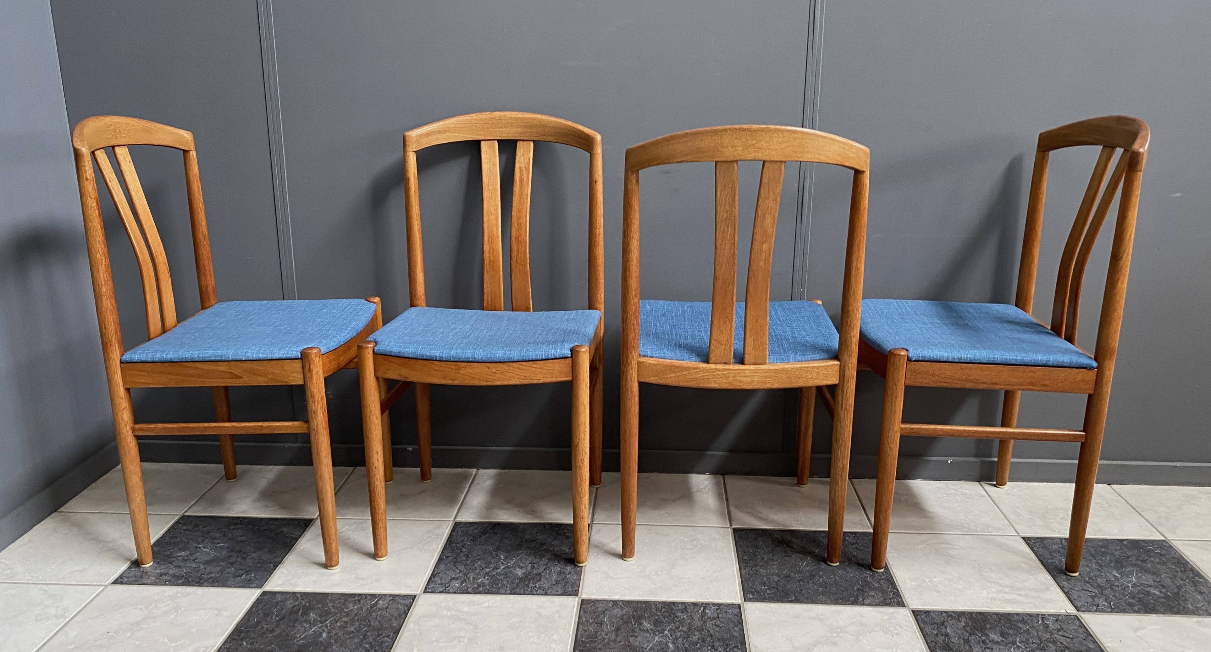 4x Ekstrom Oak dining chairs for Johansson & Soner Sweden 1960s