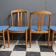 4x chaises de salle à manger en chêne Ekstrom pour Johansson & Soner Suède années 1960