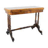 Table table poker and ancient writing root walnut intarsio 19th century