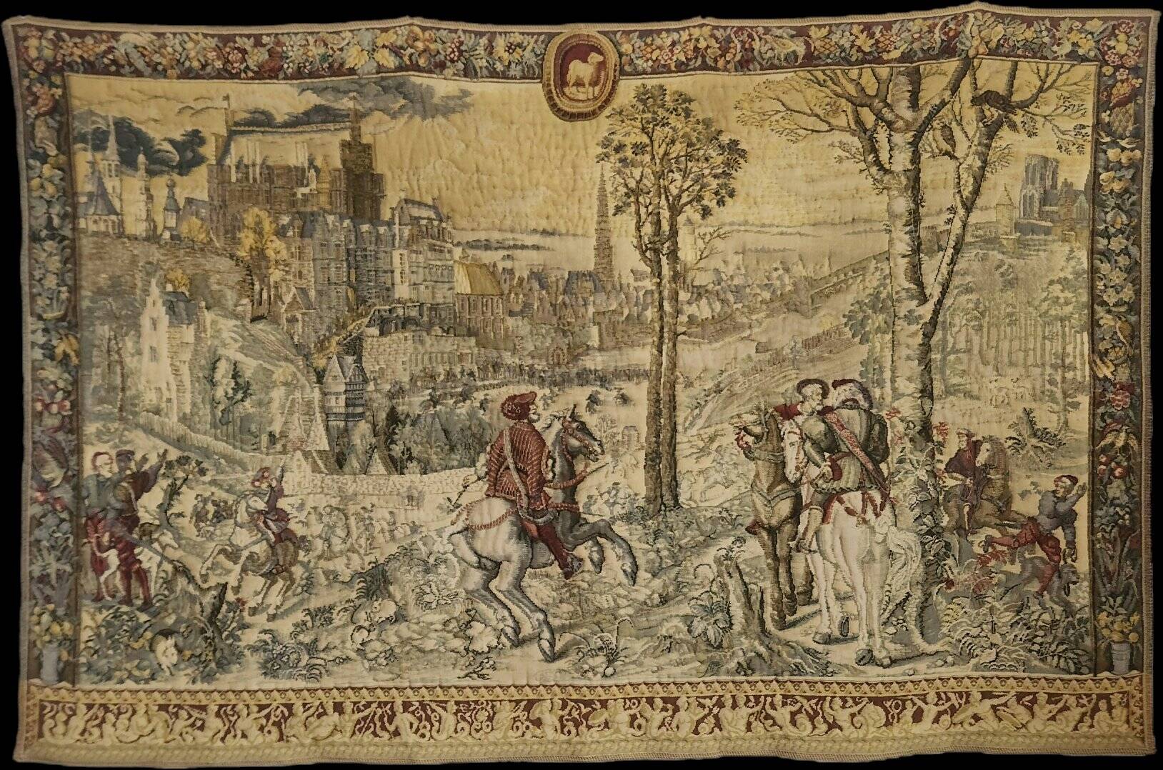 Medieval Hunts of Maximilian wool Jacquard tapestry gobelin Brussels