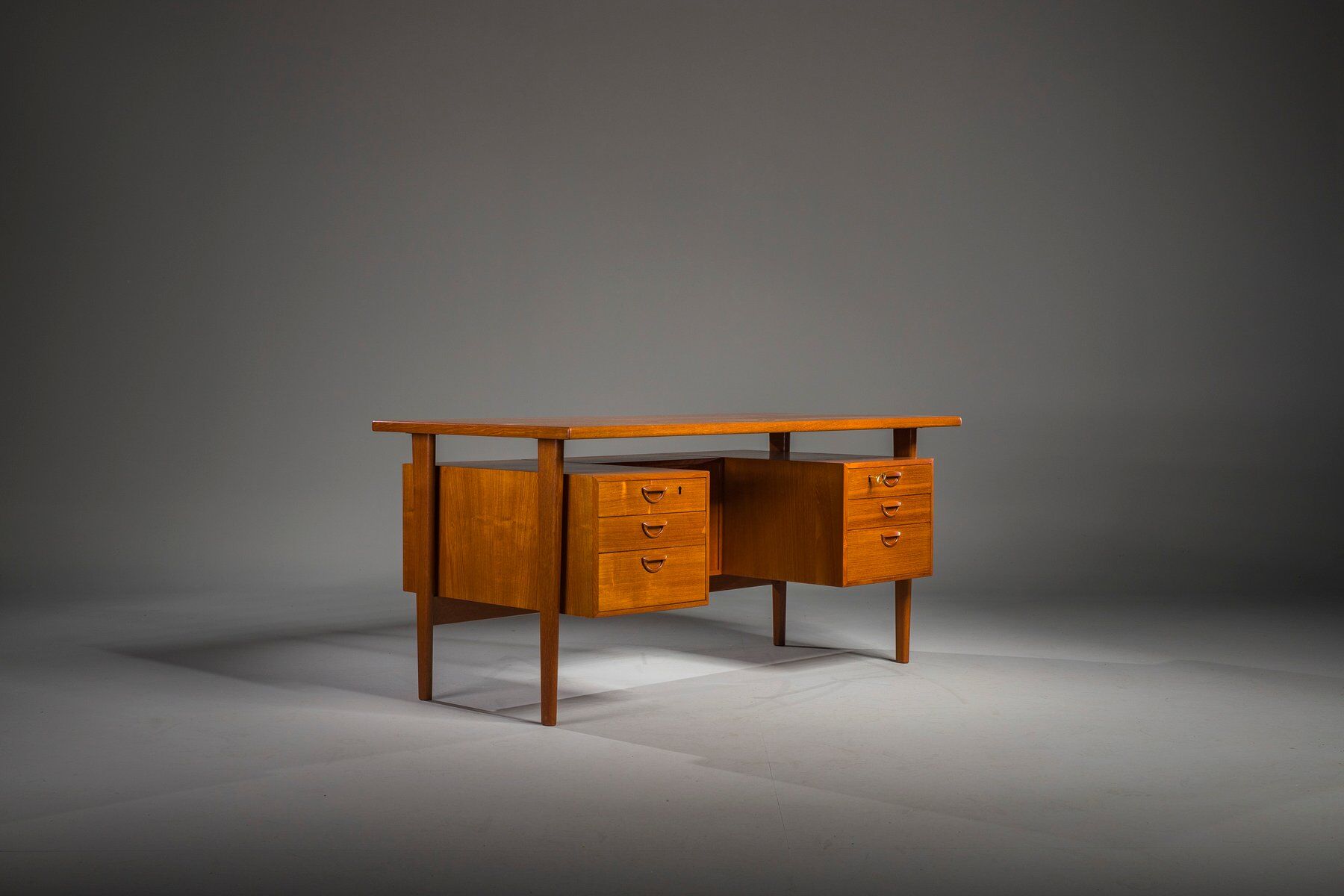 Danish teak desk by Kai Kristiansen for FM Møbler, 1960s
