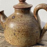Breton stoneware teapot / vintage glazed ceramic pottery