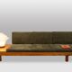 Pierre Chapo. "L09" three-seater bench in blonde elm. 1990s.