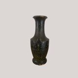 Vase émaillé brun