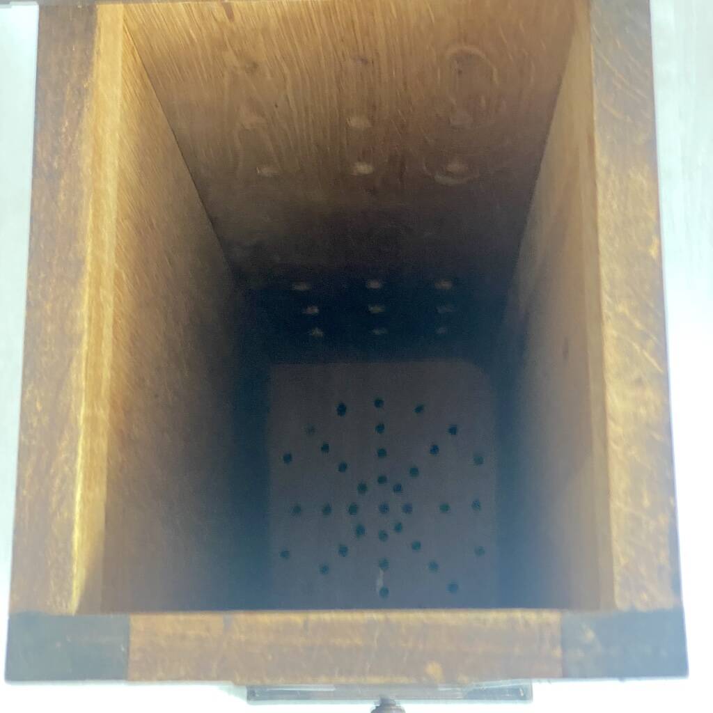 Vintage 1950s solid wood bread box