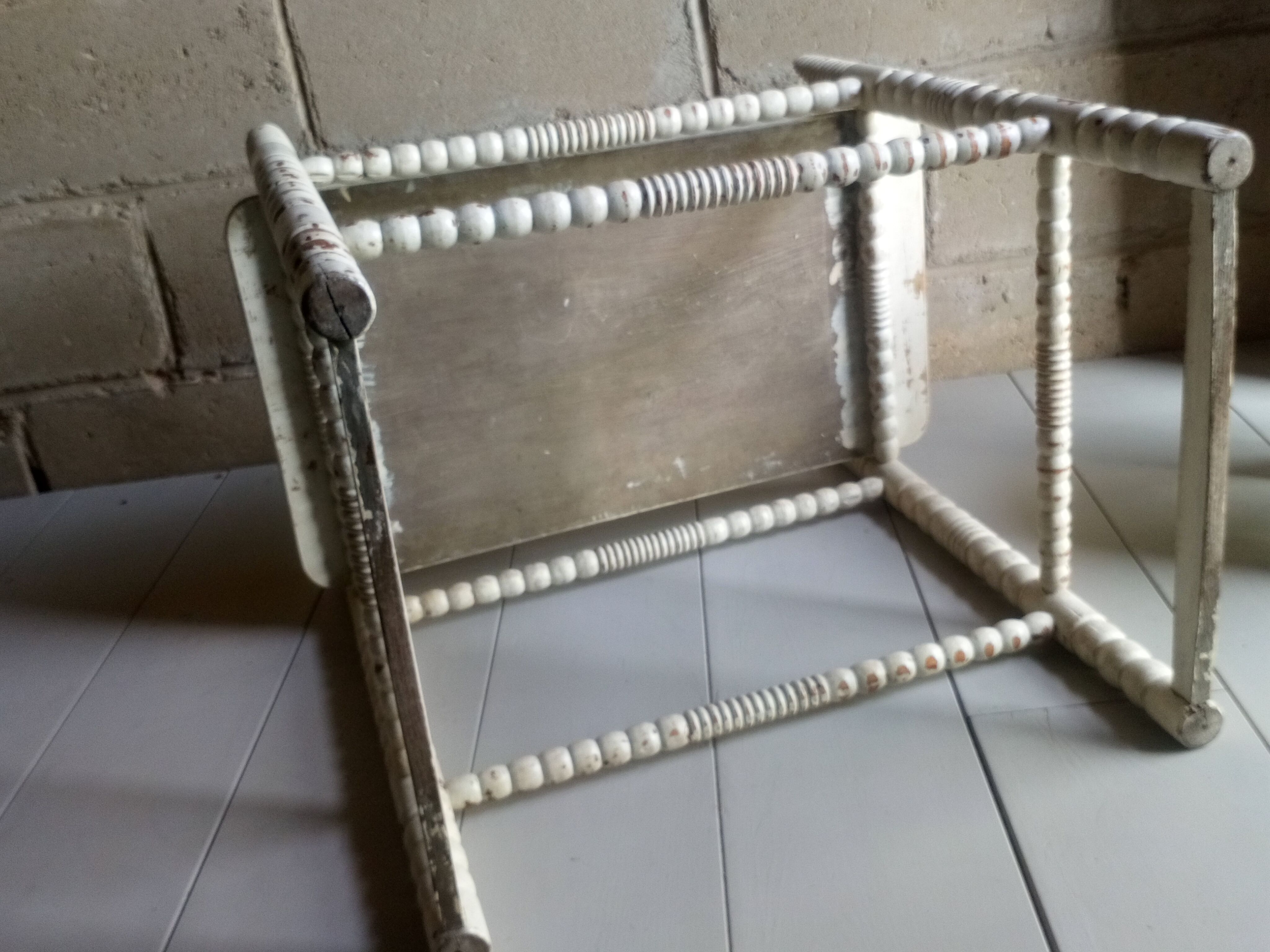 Old wooden sofa-bedside tip turned