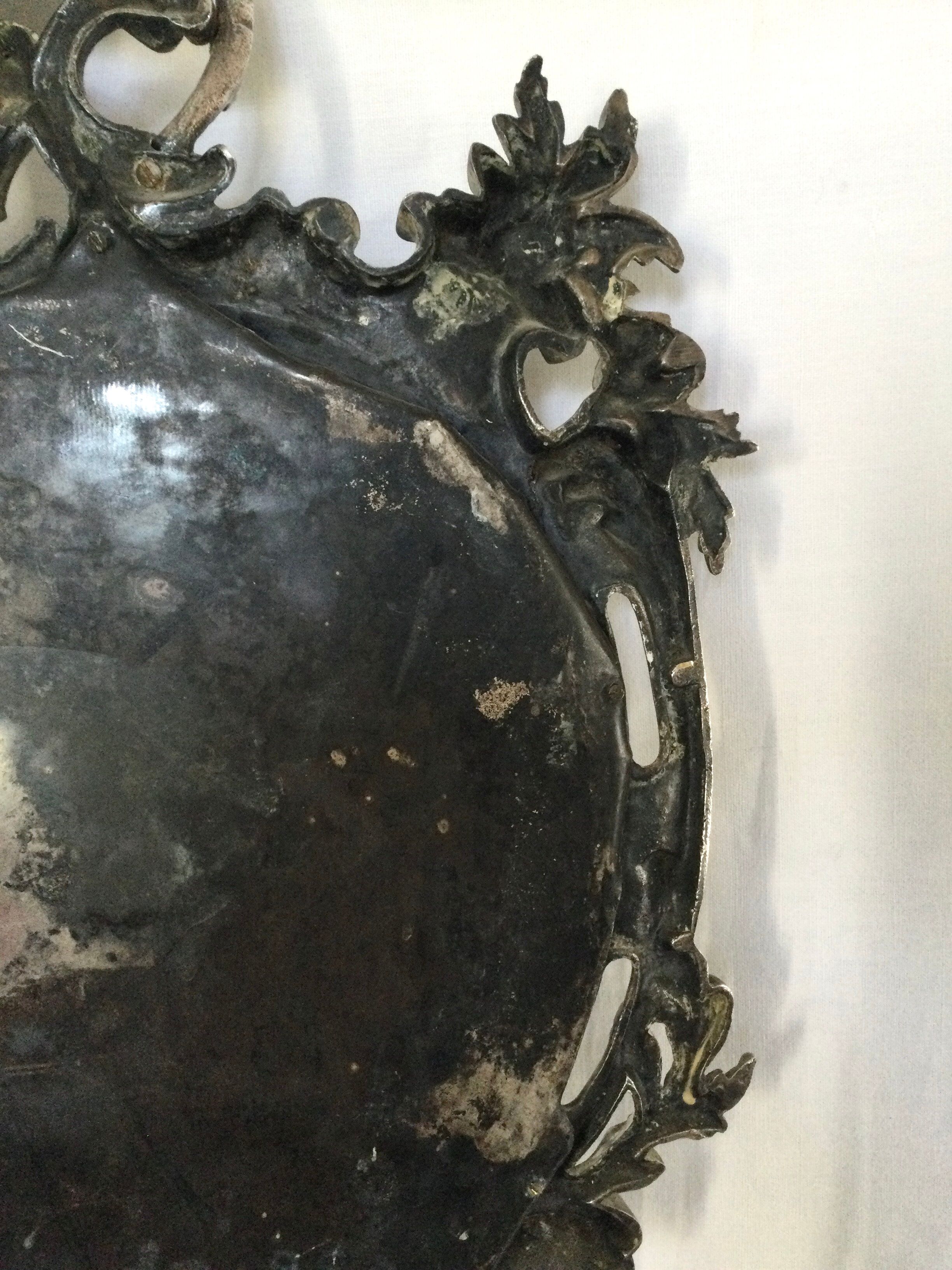 Nineteenth century mirror in silver bronze