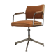 Chaise de bureau pivotante restaurée velours ocre