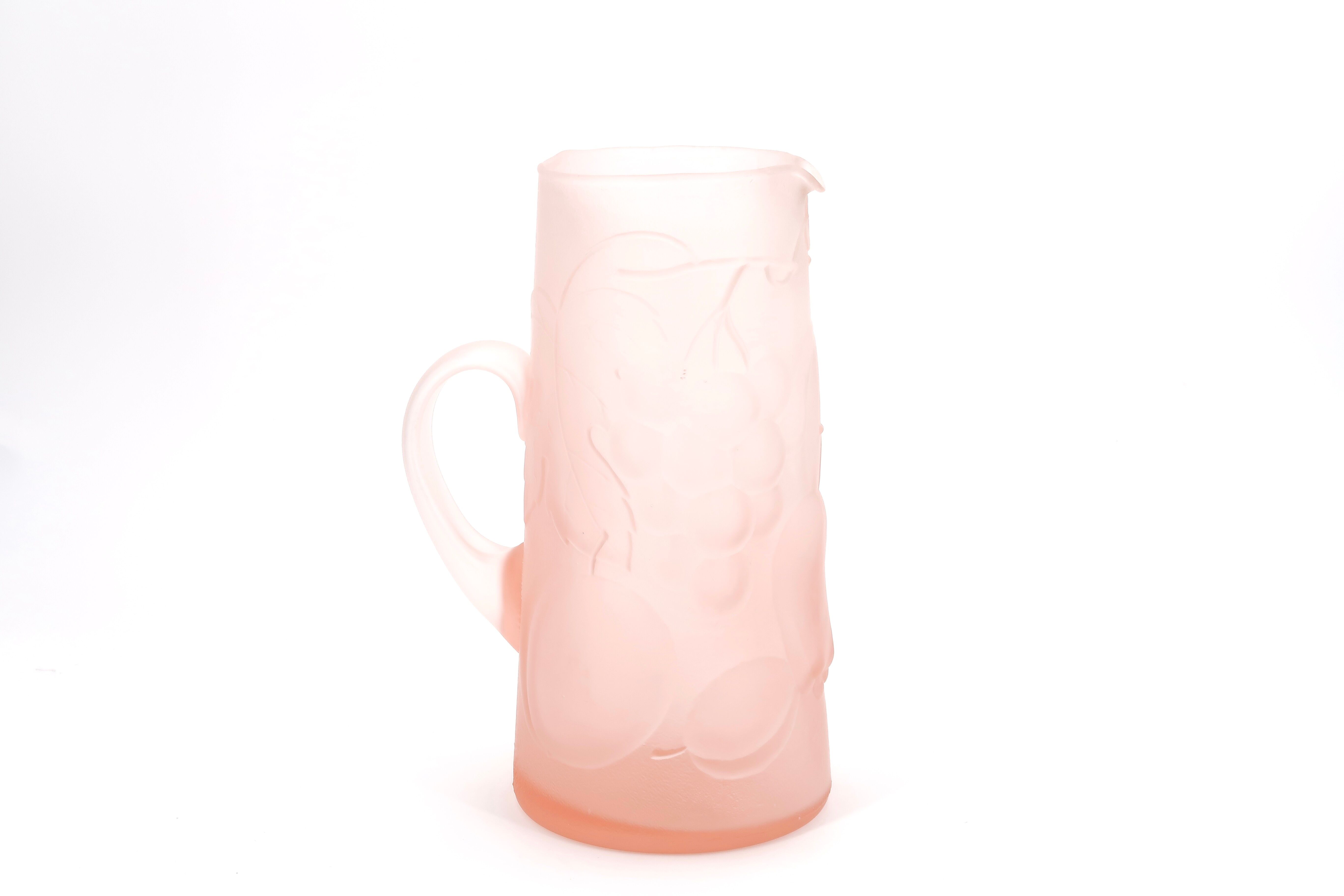 Empoli pale pink glass pitcher, 60s