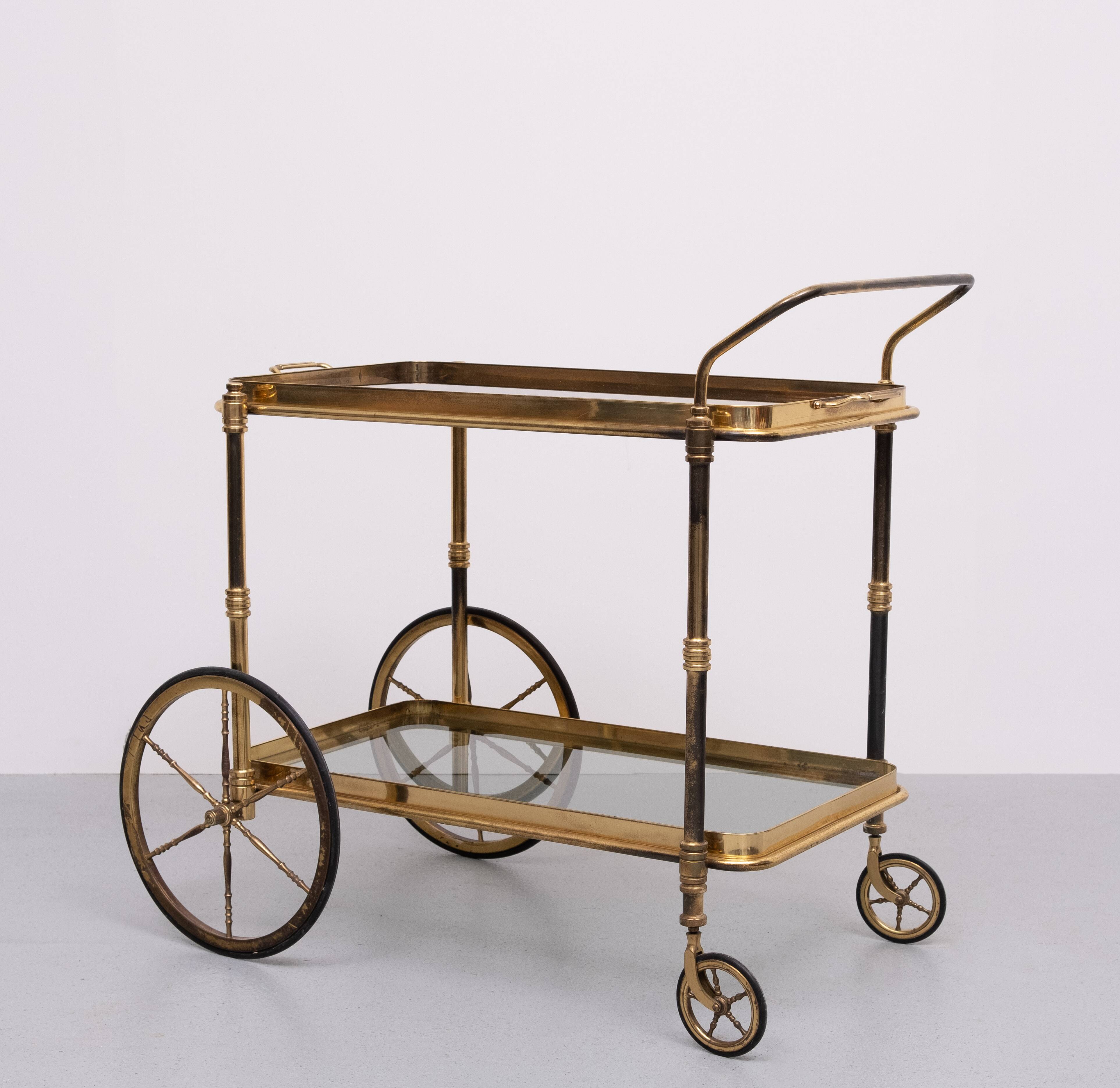 Stunning Brass Bar Trolley 1950s France