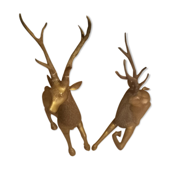 Pair of brass deers 42 kg