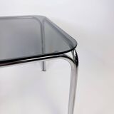 1970s chrome and glass coffee table