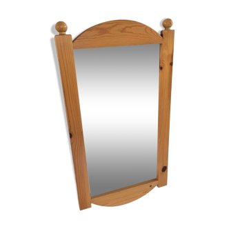 Miroir châlet années 80 en pin, 64x35cm