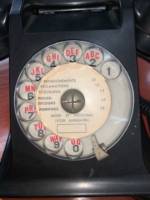 Old black bakelite phone