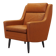 Fauteuil orange, design danois, années 1970, fabriqué au Danemark
