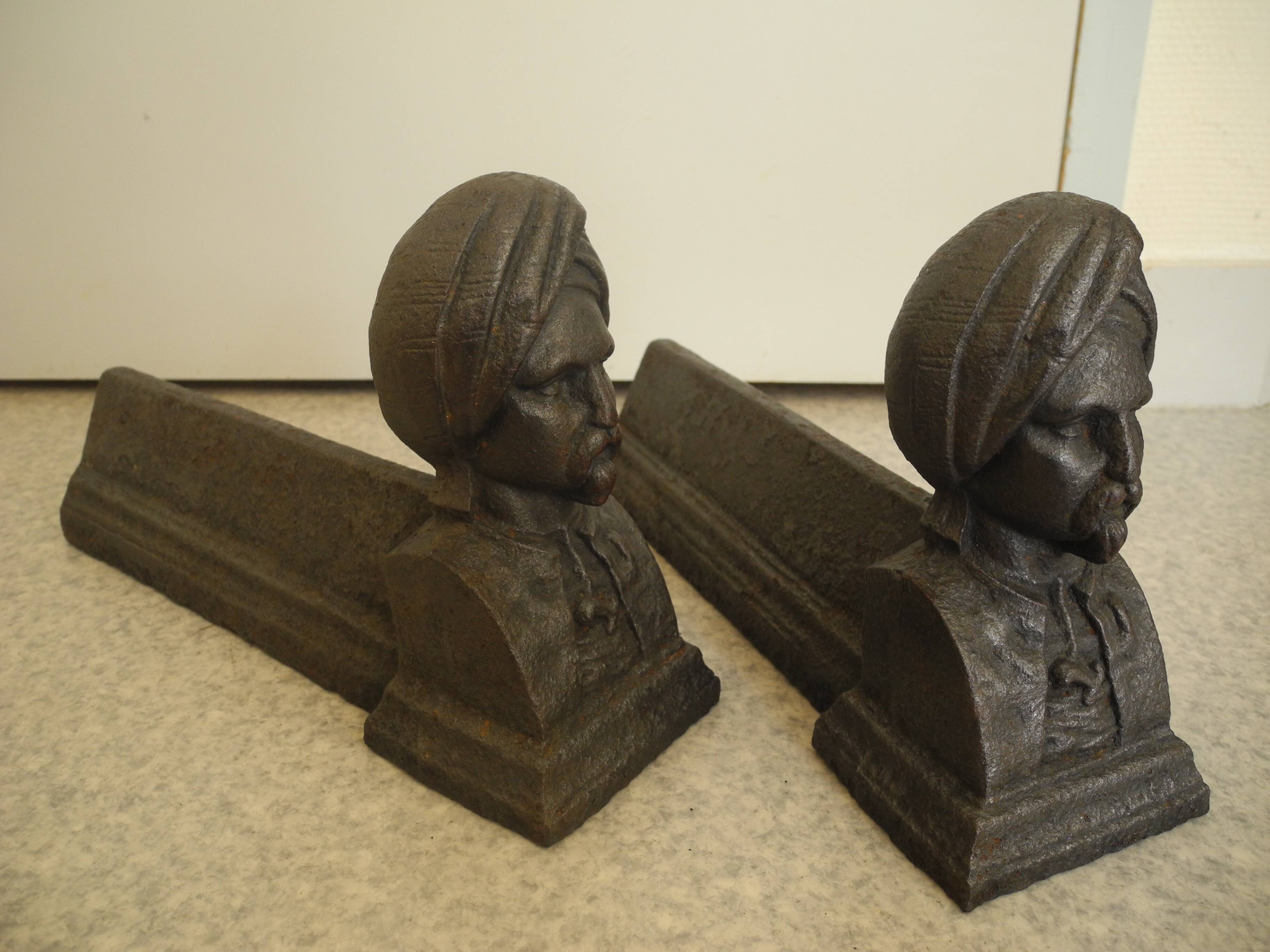 antique cast iron andirons orientalist decor cast iron fireplace andirons