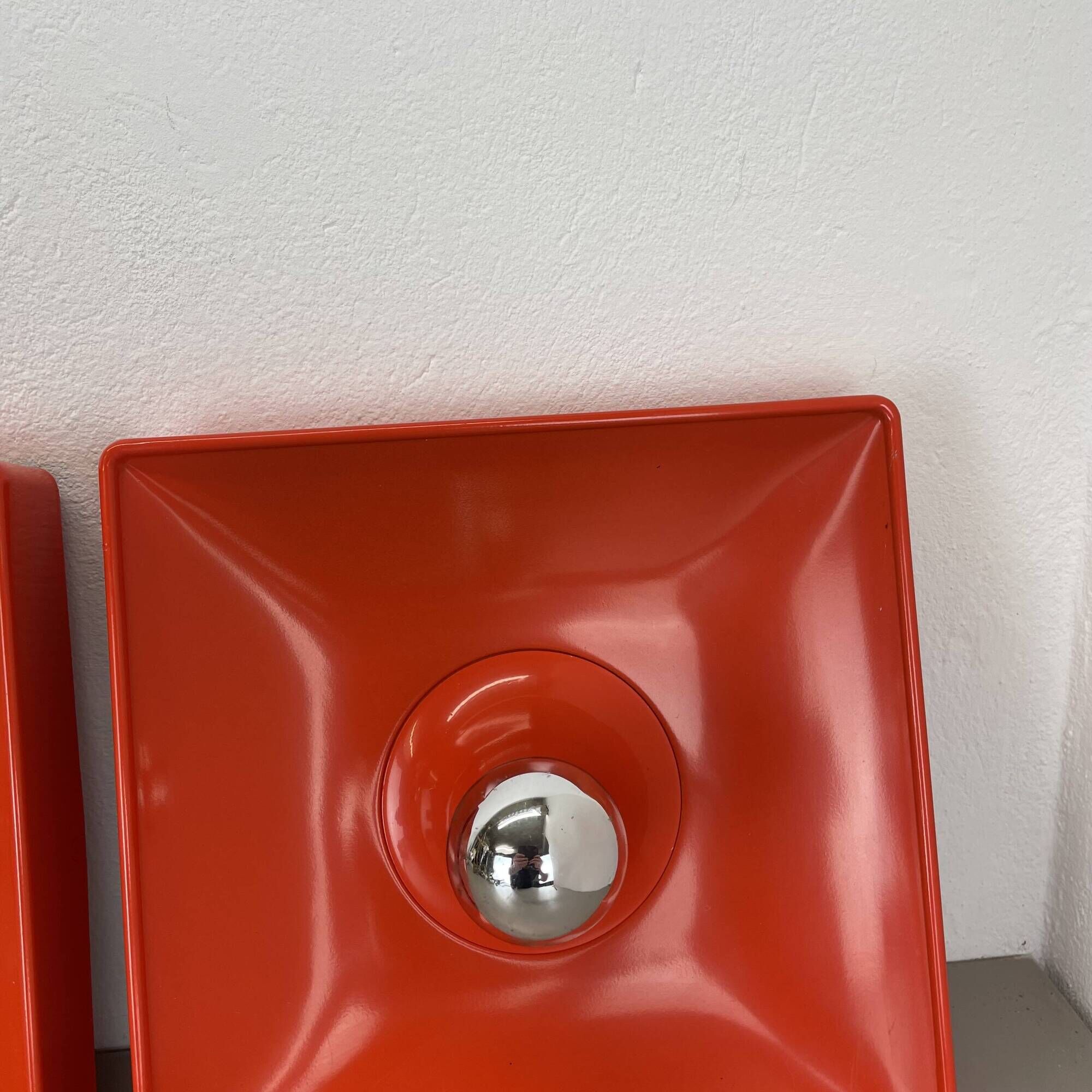 Set of 2 Cubic VERNER PANTON Style RED Wall Light by SÖLKEN Leuchten, 1970s