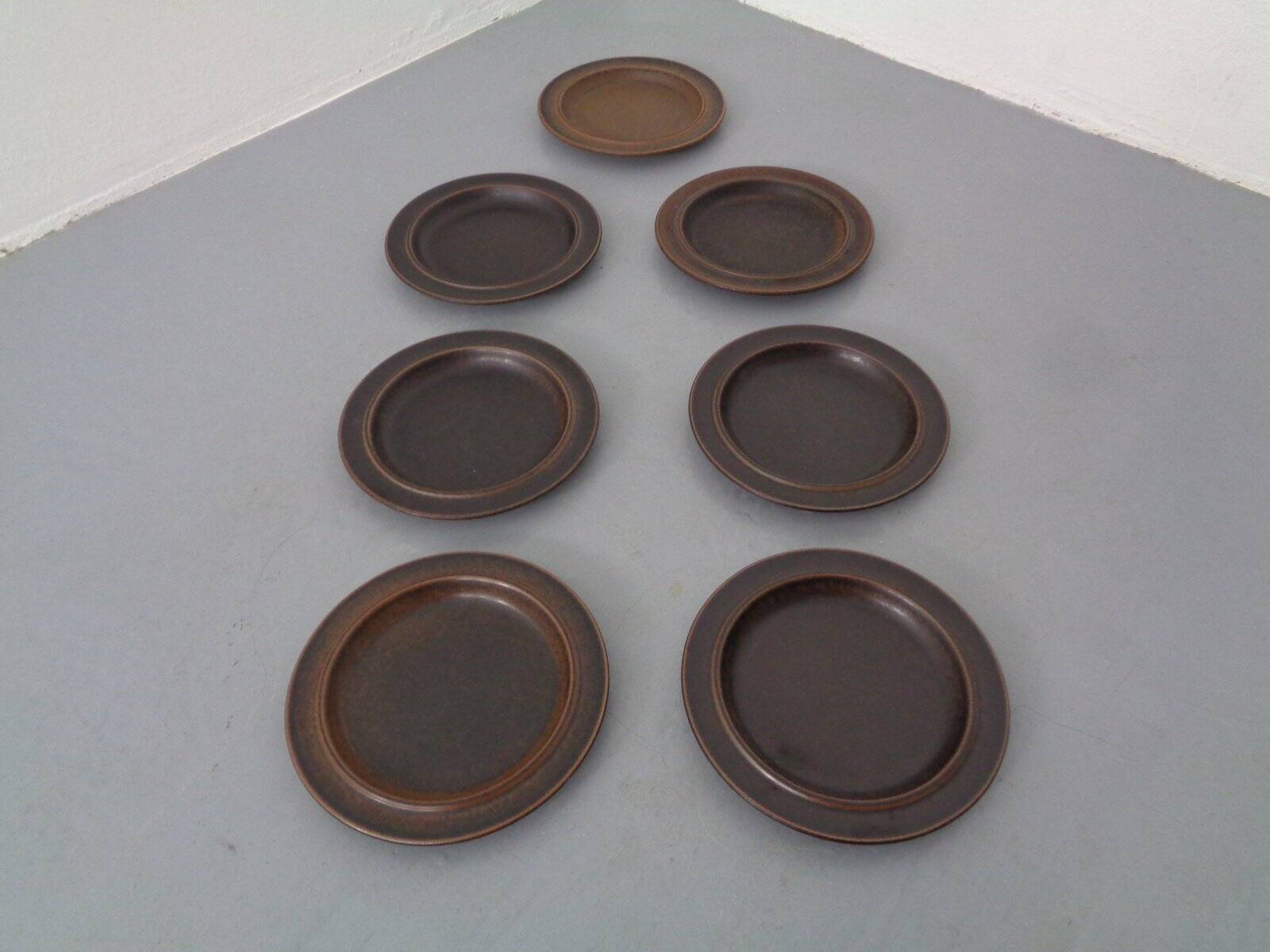 Ruska Plates by Ulla Procope for Arabia, Set of 7, Finland, 1960s, Set of 7