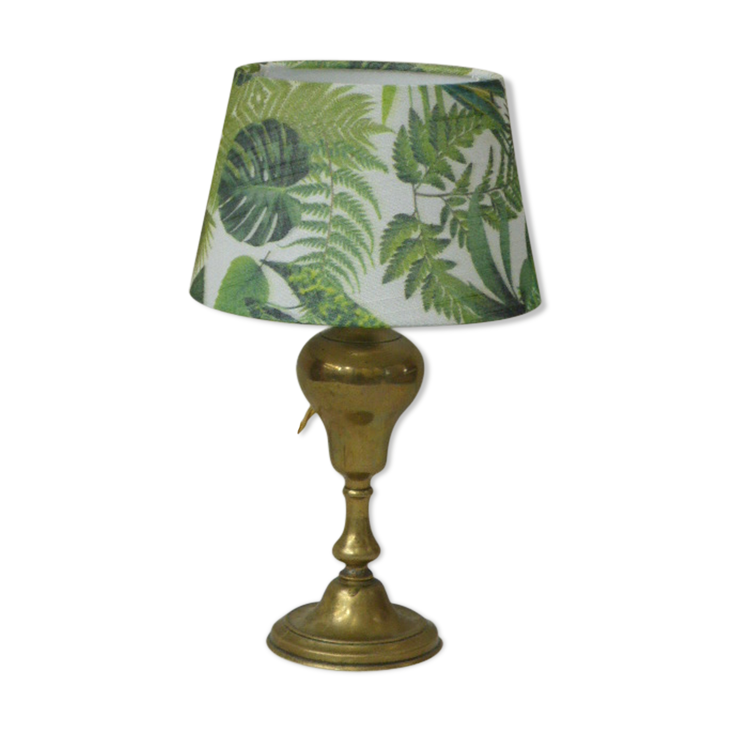 Table lamp base brass brass, ancient, shade plant