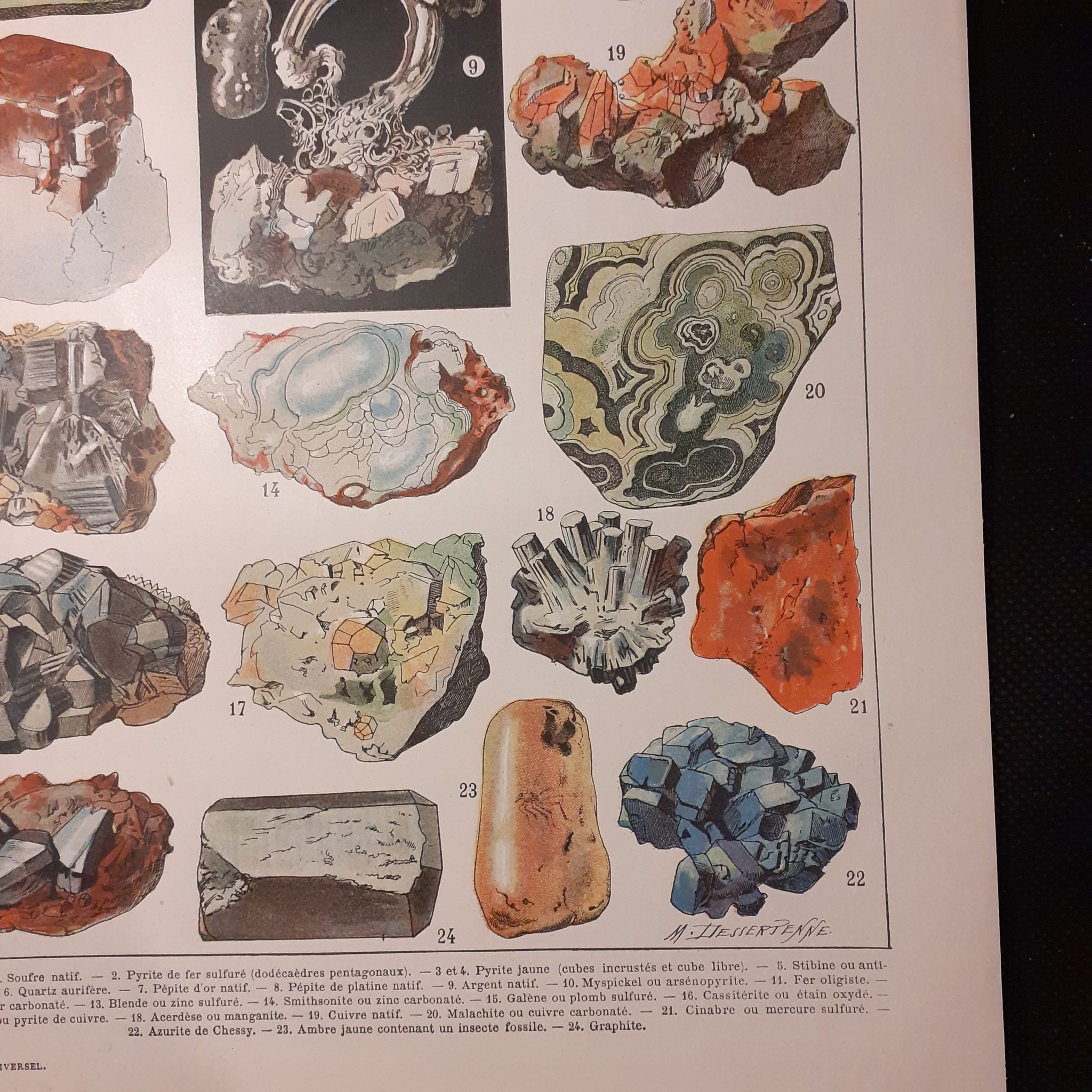 Mineral lithograph of 1922 (pyrite)