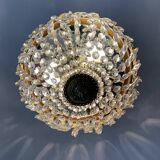 Old ceiling lamp basket in bronze and grapevines