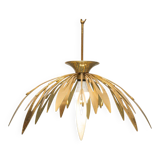 Lampadaire en laiton en forme de fleur des années 70 vintage modernariato