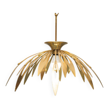 Lampadaire en laiton en forme de fleur des années 70 vintage modernariato
