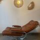 Vintage reclining lounge chair and footrest