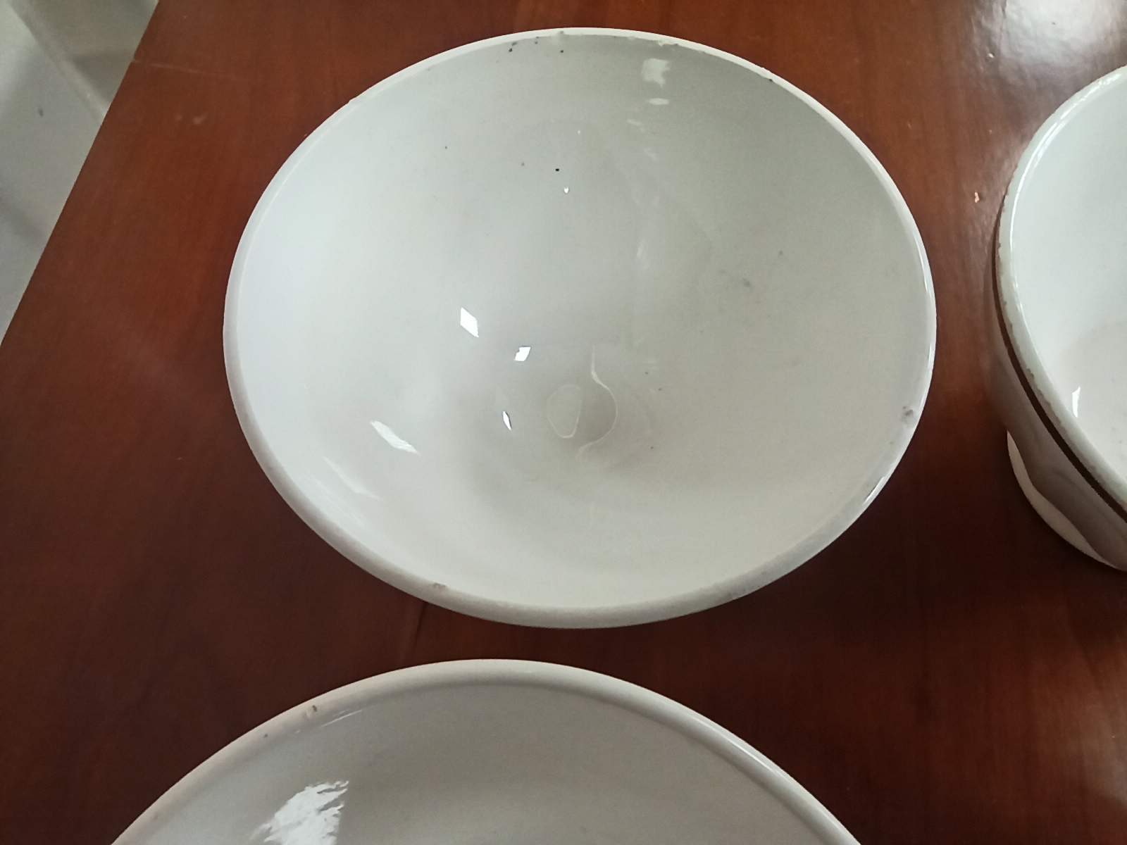 Set 6 bowls cow creamer semi porcelain old