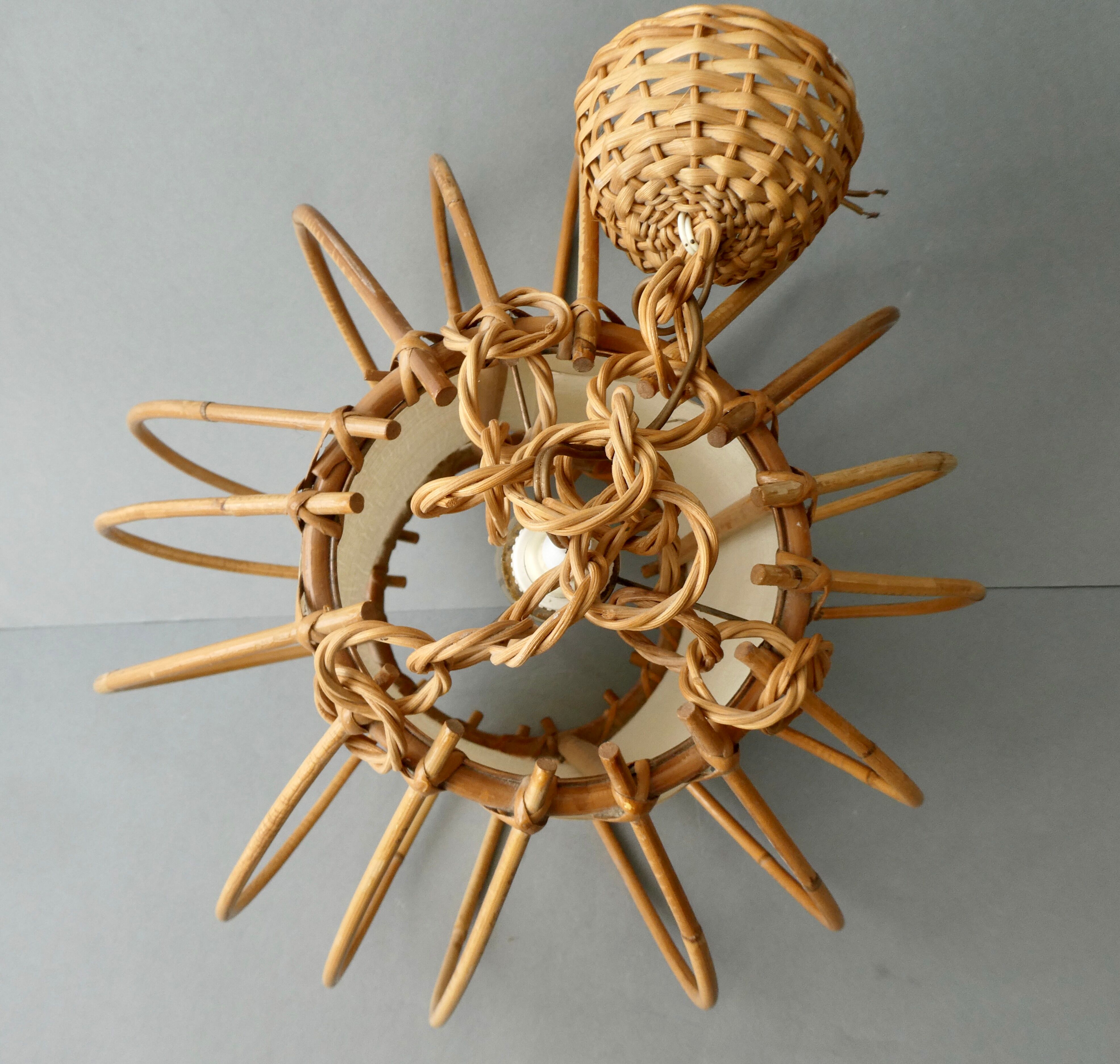 Rattan suspension from the 60s