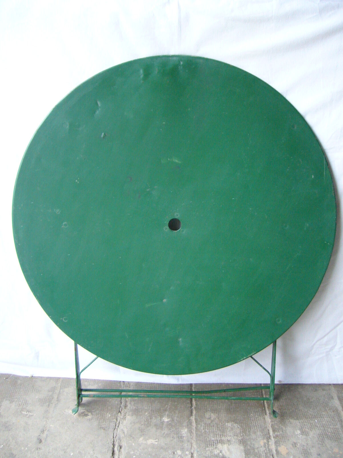 Old metal folding garden table