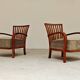 Pair of Krasna Jizba Art Deco solid wood armchairs