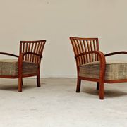 Paire de fauteuils Krasna Jizba Art déco bois massif