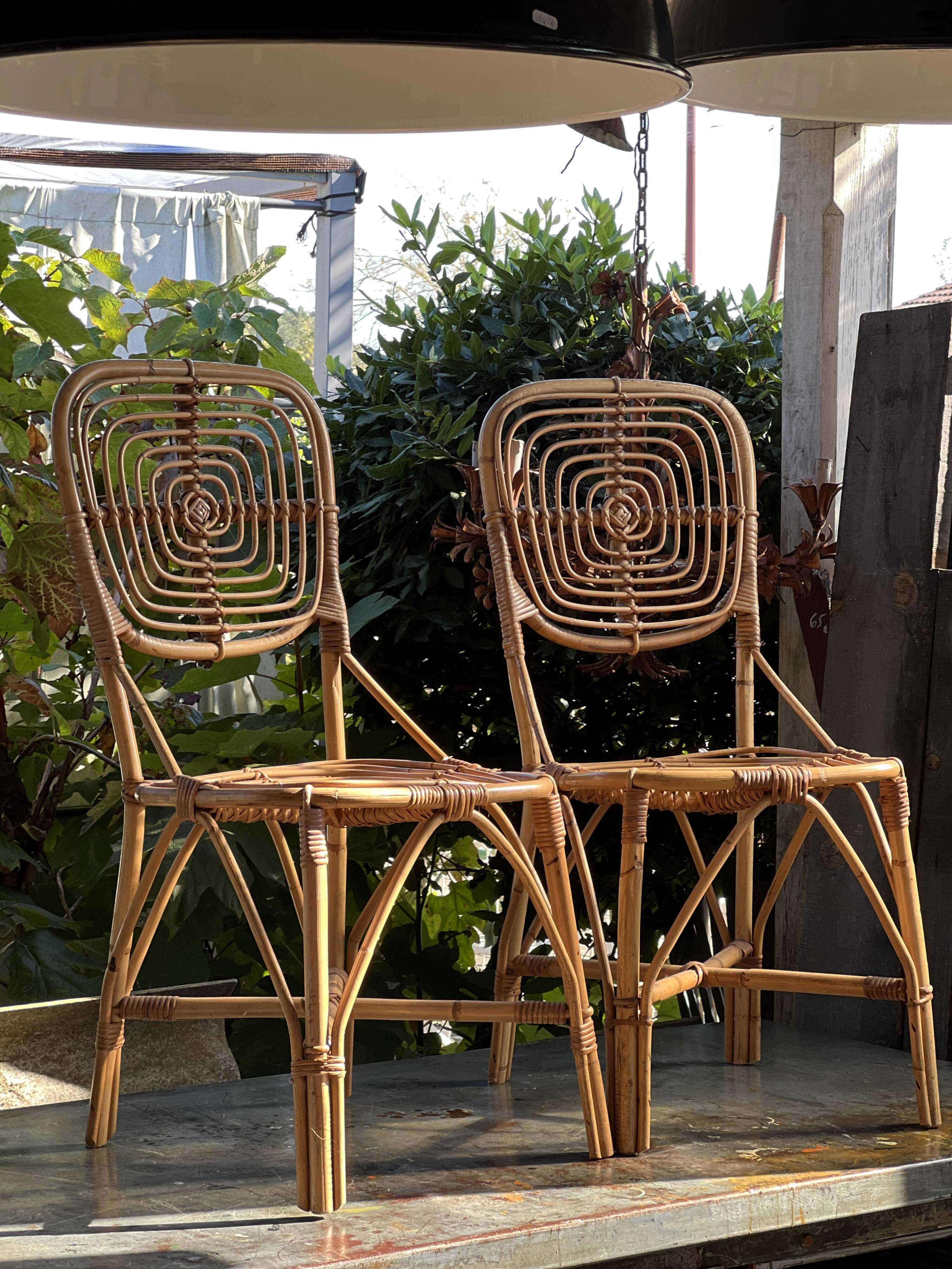 Pair of rattan chairs