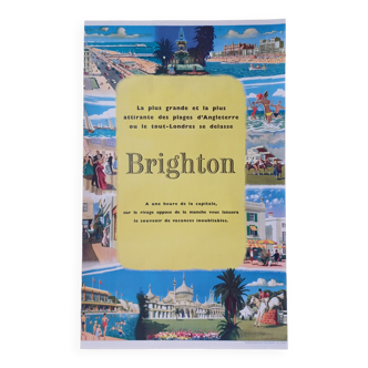 Affiche originale Brighton Angleterre 1960"s